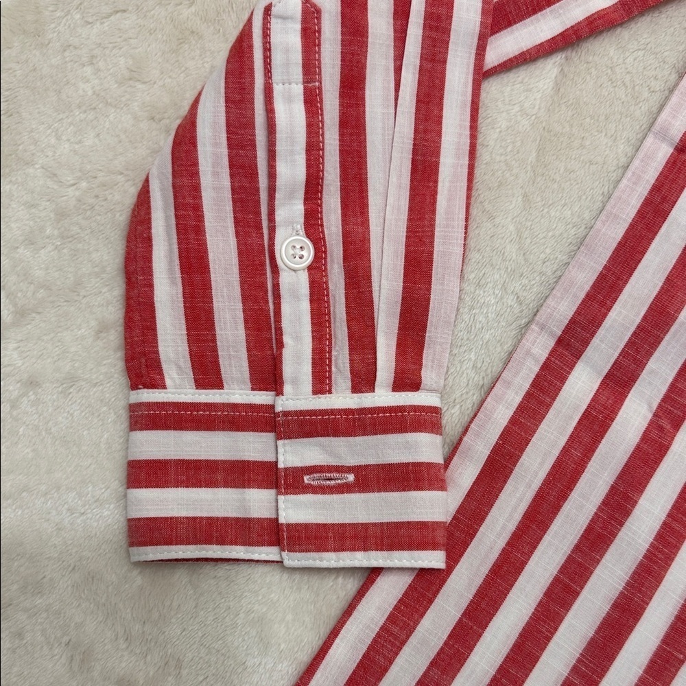 Style & Co. Red and White Striped Blouse Medium M - Picture 5 of 6